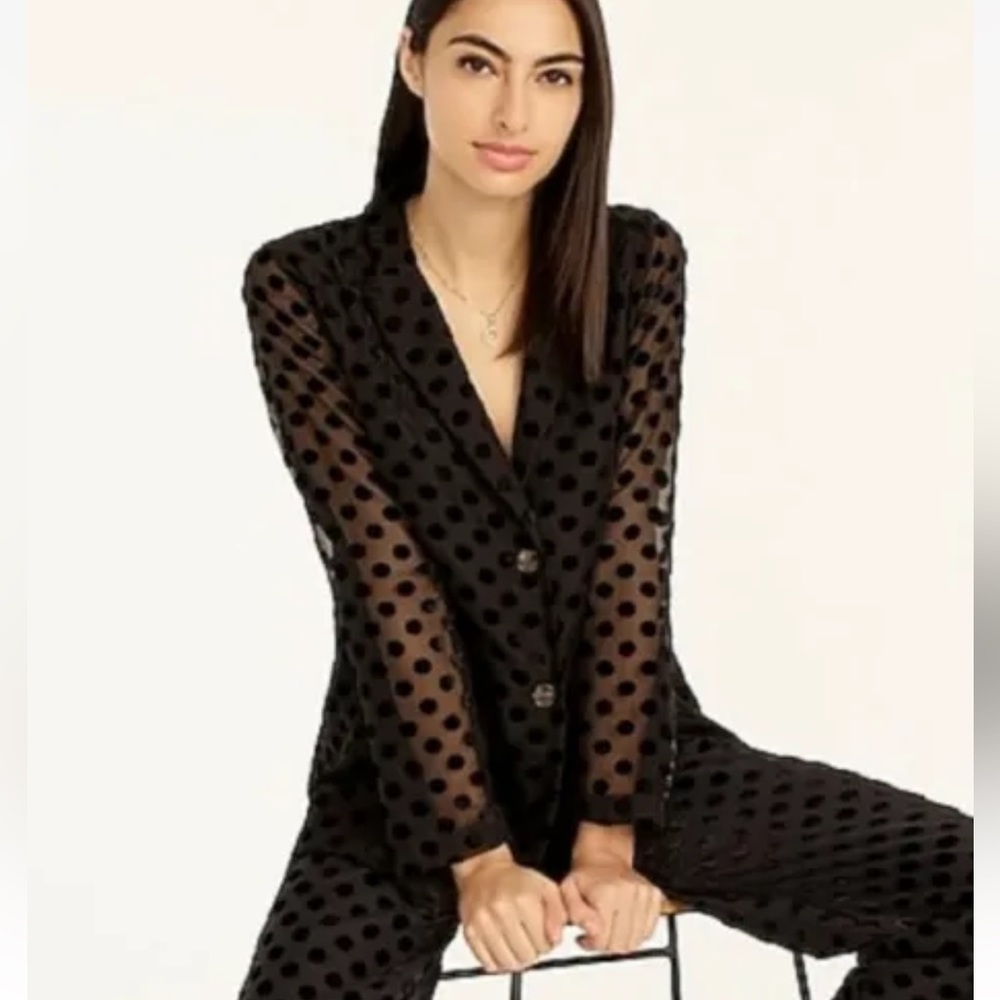 J. Crew Collection Polka Dot Suit Blazer size Small